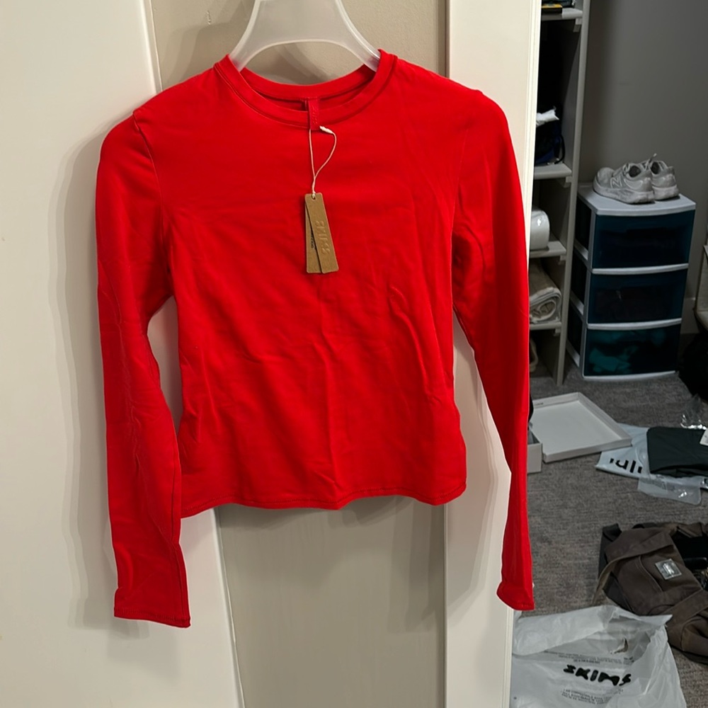 NWT SKIMS Cotton Jersey Long Sleeve T-Shirt